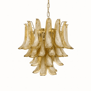 Amber Glass Murano Petals Chandelier