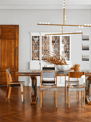 Brass Glass Drop Chandelier