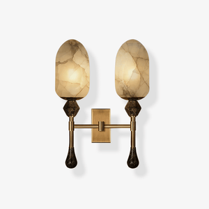 Alabaster Obelisk Double Alabaster Sconce