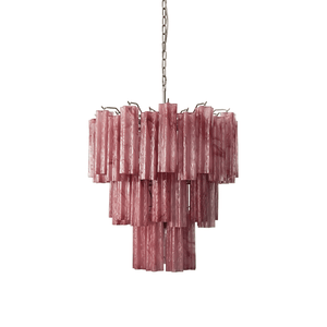 Pink Glass Tubes Chandelier