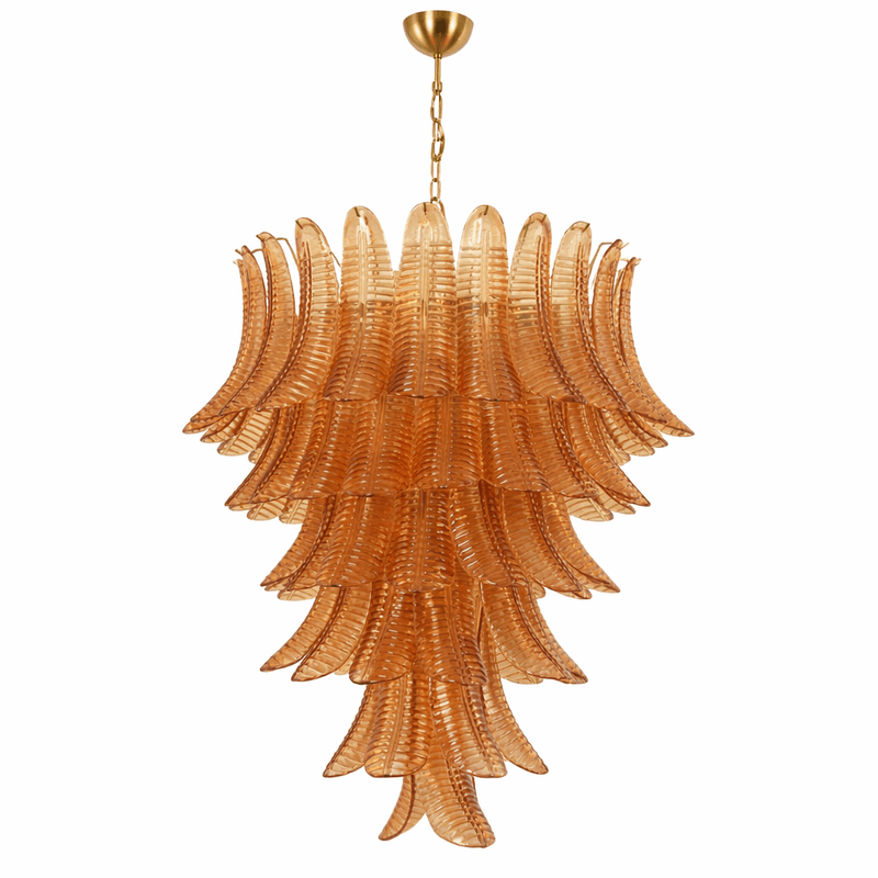 Amber Leaf Cascade Chandelier
