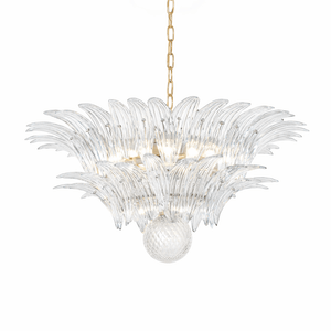 Glass Palmette Transparent Chandelier