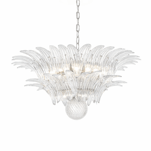 Glass Palmette Transparent Chandelier