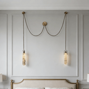 Cylindrical Cluster Alabaster Chandelier