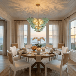 Verdant Petal Glass Chandelier