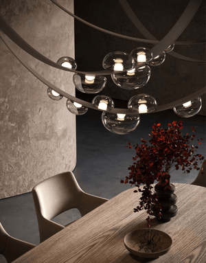 Orvyn Leather Arc Chandelier