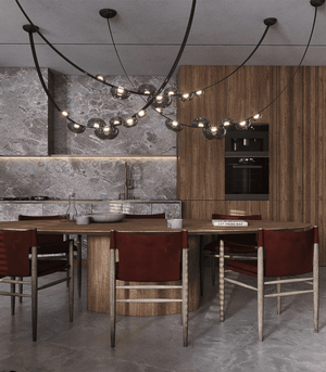 Orvyn Leather Arc Chandelier