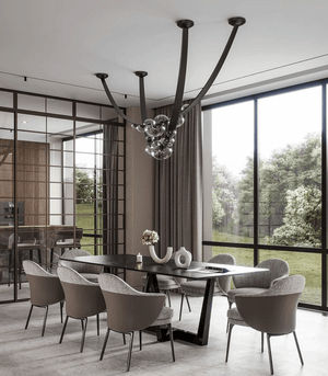 Orvyn Leather Arc Chandelier