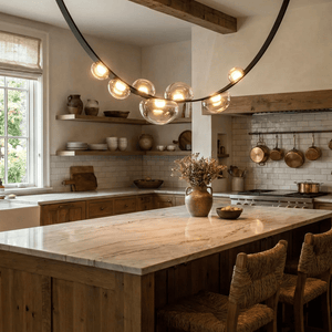 Orvyn Leather Arc Chandelier