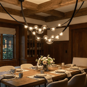 Orvyn Leather Arc Chandelier