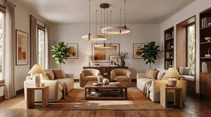 Celestial Orbit Travertine Chandelier