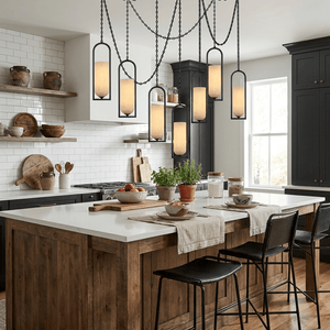 Cascading Chain Lantern Chandelier