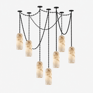 Cascading Chain Capsule Chandelier