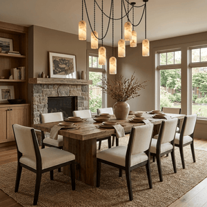 Cascading Chain Capsule Chandelier
