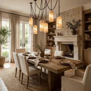 Cascading Chain Capsule Chandelier