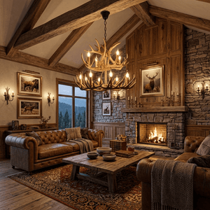 Rustic Antler Lodge Chandelier