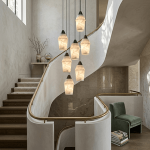Spindle Alabaster Cluster Chandelier
