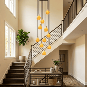 Bell Jar Alabaster Cluster Chandelier