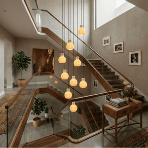 Bell Jar Alabaster Cluster Chandelier