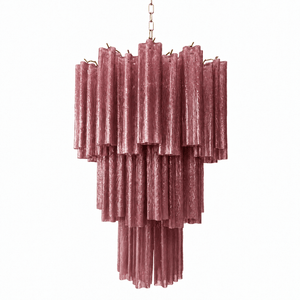 Pink Glass Tubes Chandelier