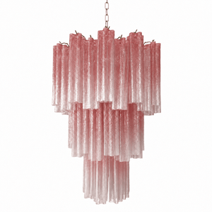 Pink Glass Tubes Chandelier