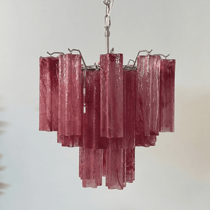 Pink Glass Tubes Chandelier