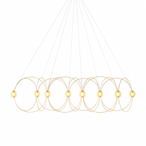 Amber Glass Orb Loop Chandelier