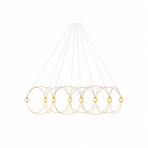 Amber Glass Orb Loop Chandelier