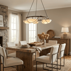 Alabaster Bowl Ring Chandelier