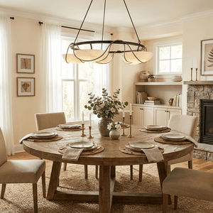 Alabaster Bowl Ring Chandelier