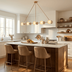Slim Brass Linear Chandelier