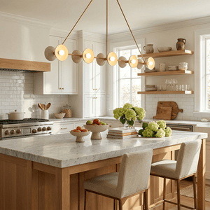 Slim Brass Linear Chandelier