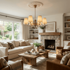 Cream Fabric Chandelier