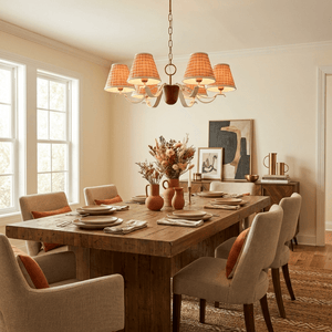 Walnut Fabric Chandelier