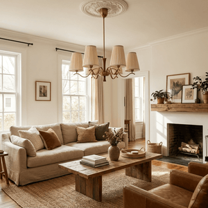 Cream Fabric Chandelier
