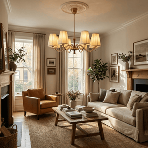 Cream Fabric Chandelier