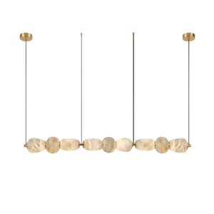 Alabaster Pebble Linear Chandelier