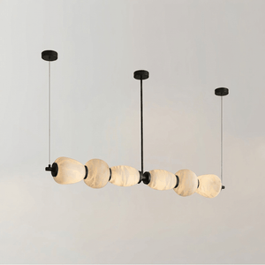 Alabaster Pebble Linear Chandelier