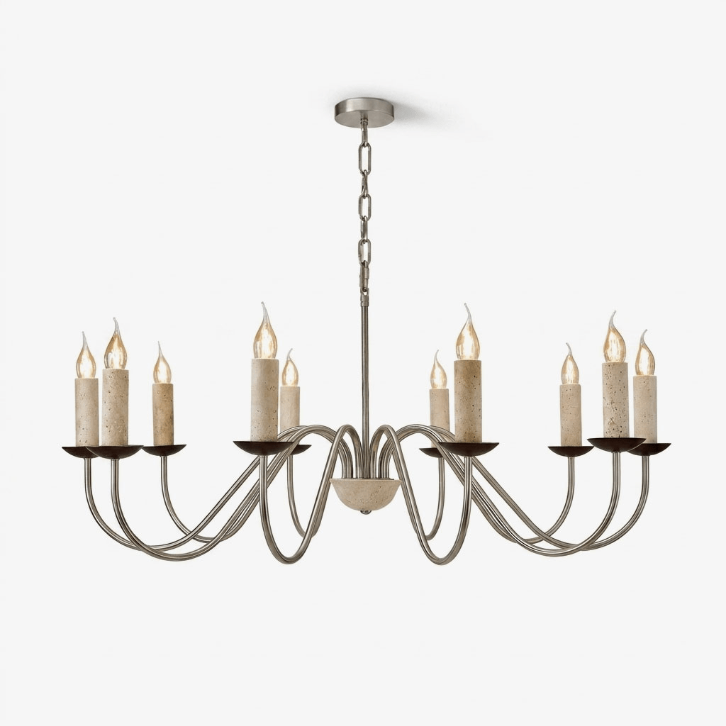 Edris Travertine Candle Chandelier
