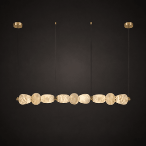 Alabaster Pebble Linear Chandelier