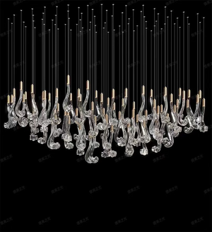 Celestia LED Glass Rain Chandelier