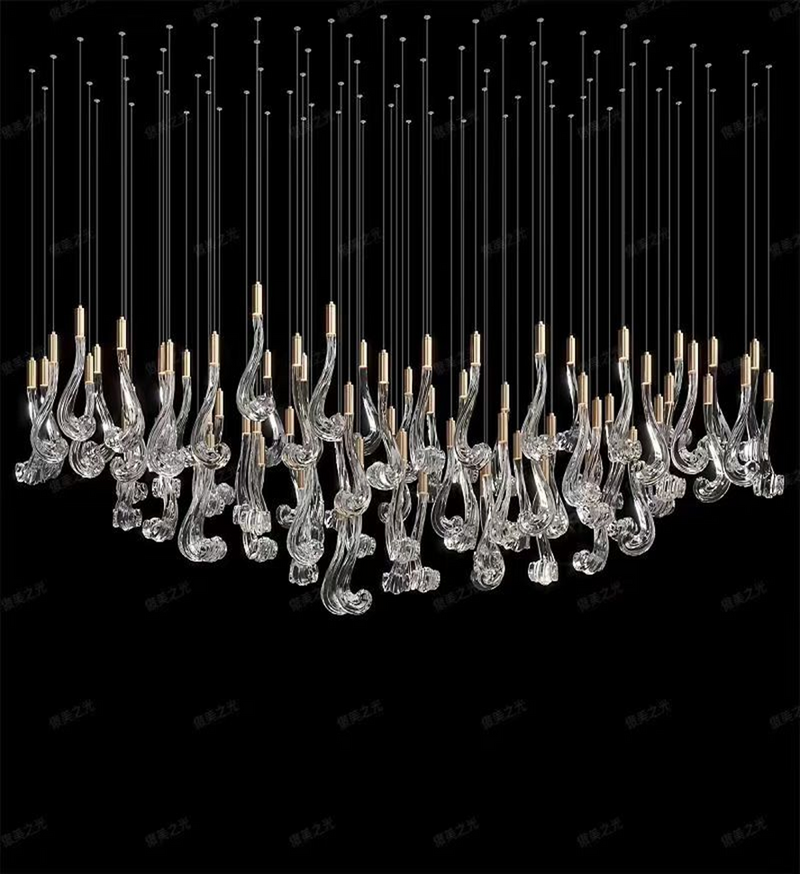 Celestia LED Glass Rain Chandelier – detail 4