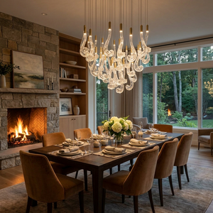 Lucerna LED Glass Flame Chandelier