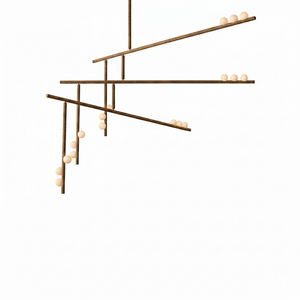 Brass Glass Drop Chandelier