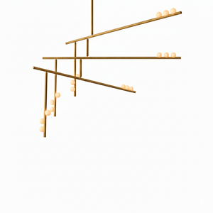 Brass Glass Drop Chandelier