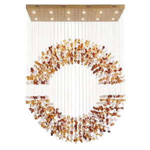 Amber Crystal Halo Chandelier