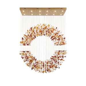Amber Crystal Halo Chandelier