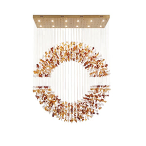 Amber Crystal Halo Chandelier