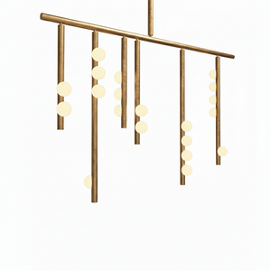Brass Glass Drop Chandelier