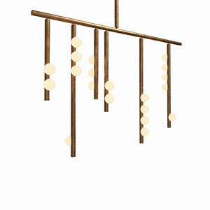 Brass Glass Drop Chandelier